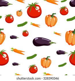 Various vegetables icons set seamless pattern vector illustration