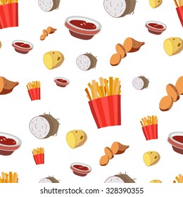Various vegetables icons set seamless pattern vector illustration