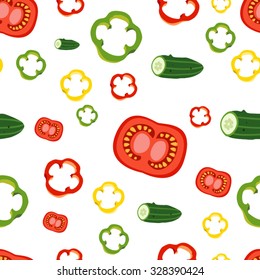 Various vegetables icons set seamless pattern vector illustration