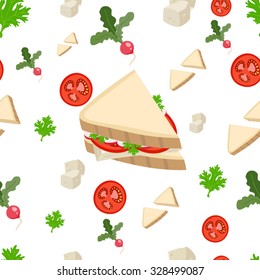 Various vegetables icons set seamless pattern vector illustration