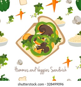 Various vegetables icons set seamless pattern vector illustration