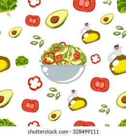 Various vegetables icons set seamless pattern vector illustration