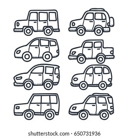 Various Vehicle Doodle Illustration Stock Vector (Royalty Free ...