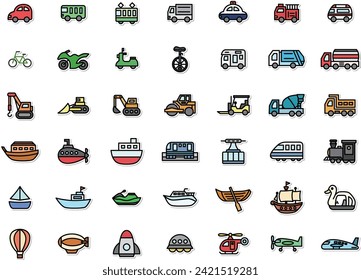 Various vehicle sticker icon set (no background)