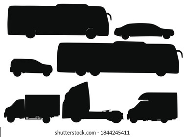 Various vehicles set. vector illustration