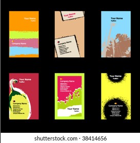Varias tarjetas de visita verticales