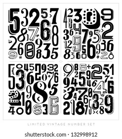 Various Vintage Number and Typography Collection. For High Quality Graphic Projects