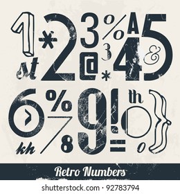 Various Vintage Number and Typography Collection. For High Quality Graphic Projects.