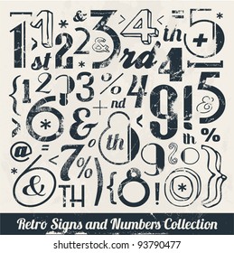 Various Vintage Number and Typography Collection. For High Quality Graphic Projects.