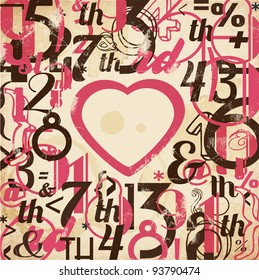 Various Vintage Numbers Collection. For High Quality Valentines Graphic Projects.