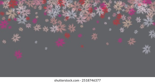 various, violet flower buds breeze, with hyacinths flying to the borders, repeatable and isolated on absolute white Rose petals isolated on white background