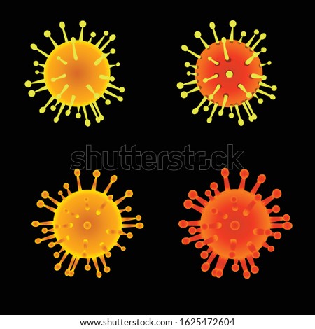 Various viruses, bacteria and germs icon set. Vector realistic illustration of different types of microorganisms, microscopic viruses of various color and shape isolated on white background. Stock photo © 