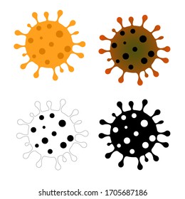 Varios virus aislados en segundo plano - ilustración vectorial