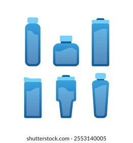 Various water bottle illustration with blue color