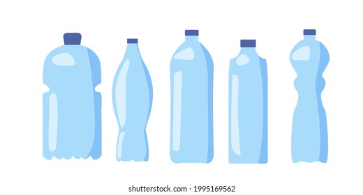 Various water plastic bottles. Vector
flat icon
