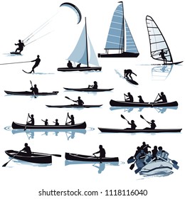 Various water sports illustration