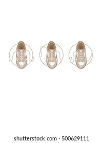 Various ways to lace shoes