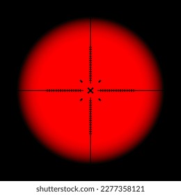 Diversas armas de visión infrarroja térmica, alcance óptico de rifle de francotirador. Buscando visor de pistolas con cruz. Objetivo, símbolo de marca de disparo. Signo de objetivo militar. Elemento UI de juego. Ilustración del vector