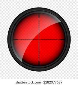 Diversas armas de visión infrarroja térmica, alcance óptico de rifle de francotirador. Buscando visor de pistolas con cruz. Objetivo, símbolo de marca de disparo. Signo de objetivo militar. Elemento UI de juego. Ilustración del vector
