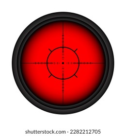 Diversas armas de visión infrarroja térmica, alcance óptico de rifle de francotirador. Buscando visor de pistolas con cruz. Objetivo, símbolo de marca de disparo. Signo de objetivo militar. Elemento UI de juego. Ilustración del vector