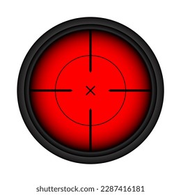 Verschiedenes waffenthermisches Infrarot-Sichtfeld, optisches Scharfschützen. Jagd Pistensucher mit Crosshair. Ziel, Markensymbol schießen. Militärzielschild. UI-Element des Spiels. Vektorgrafik