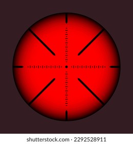 Diversas armas de visión infrarroja térmica, alcance óptico de rifle de francotirador. Buscando visor de pistolas con cruz. Objetivo, símbolo de marca de disparo. Signo de objetivo militar. Elemento UI de juego. Ilustración del vector