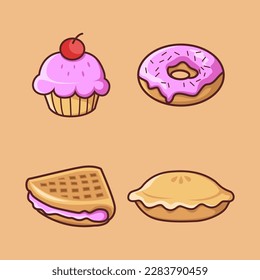 Various Western Dessert Tasty Cake Pie and Bread Food Dishes