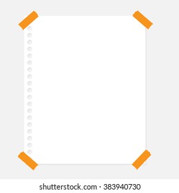 various white papers, ready for your message. Vector illustration.