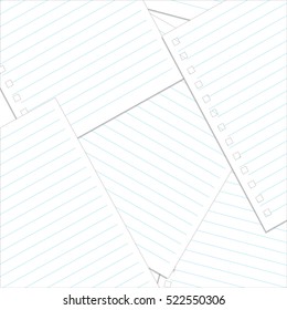 Various white papers, ready for your message. Vector illustration.