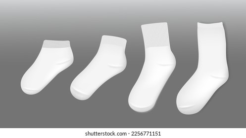 various white socks foot wear mockup isolated