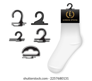 various white socks foot wear mockup isolated 3D illustration