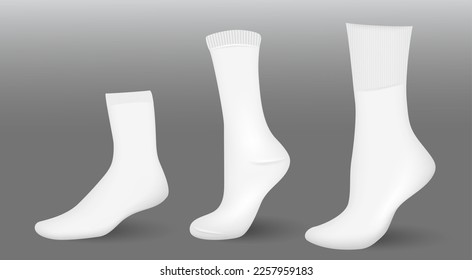 various white socks foot wear mockup isolated 3D illustration