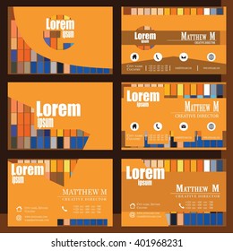 Various white yellow and brown stylish business card vector