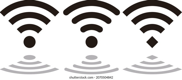 Verschiedene WiFi-Ikone setzen mit Schatten.