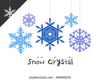 Various winter snowflakes set