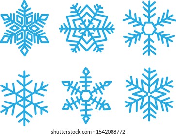 Various Winter Snowflakes Vector Set. Snowflake Vectors.