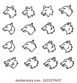 Various Wolf Head Logo Lines