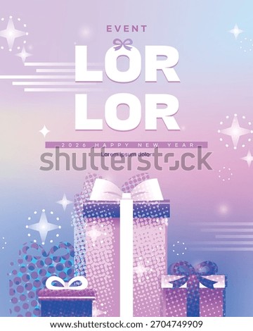 Various year-end and New Year event template