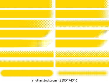 Diseño de marcos de semitono amarillo variado para títulos horizontales