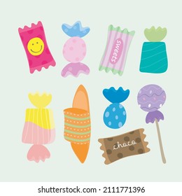 Various yummy and sweet candy