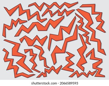 Various zigzag pattern with gradient orange color