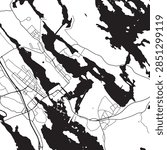 Varkaus Vector Map Illustration Featuring Finland Geographic Border Regional Area Outline Map Design