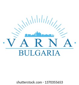 Varna Bulgaria. Banner Design. City Skyline. Silhouette Vector. Famous Monuments.