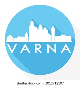 Varna Bulgaria Europe Flat Icon Skyline Silhouette Design City Vector Art Famous Buildings