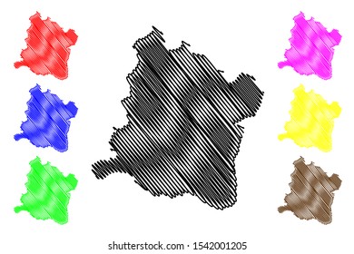 Varna Province (Republic of Bulgaria, Provinces of Bulgaria) map vector illustration, scribble sketch Varna okrug map