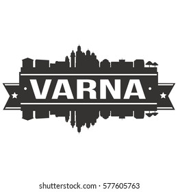Varna Skyline Stamp Silhouette City Vector Design Art Landmark.