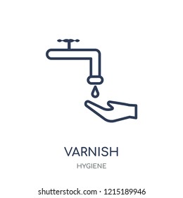 varnish icon. varnish linear symbol design from Hygiene collection. Simple outline element vector illustration on white background.