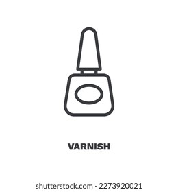 icono de barniz. Icono de barniz delgado de la colección Higiene and Sanitation. Vector de contorno aislado en fondo blanco. El símbolo de barniz modificable puede ser utilizado web y móvil