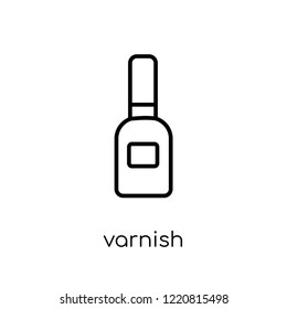 varnish icon. Trendy modern flat linear vector varnish icon on white background from thin line Hygiene collection, outline vector illustration