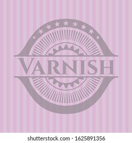 Varnish pink emblem. Retro. Vector Illustration. Detailed.